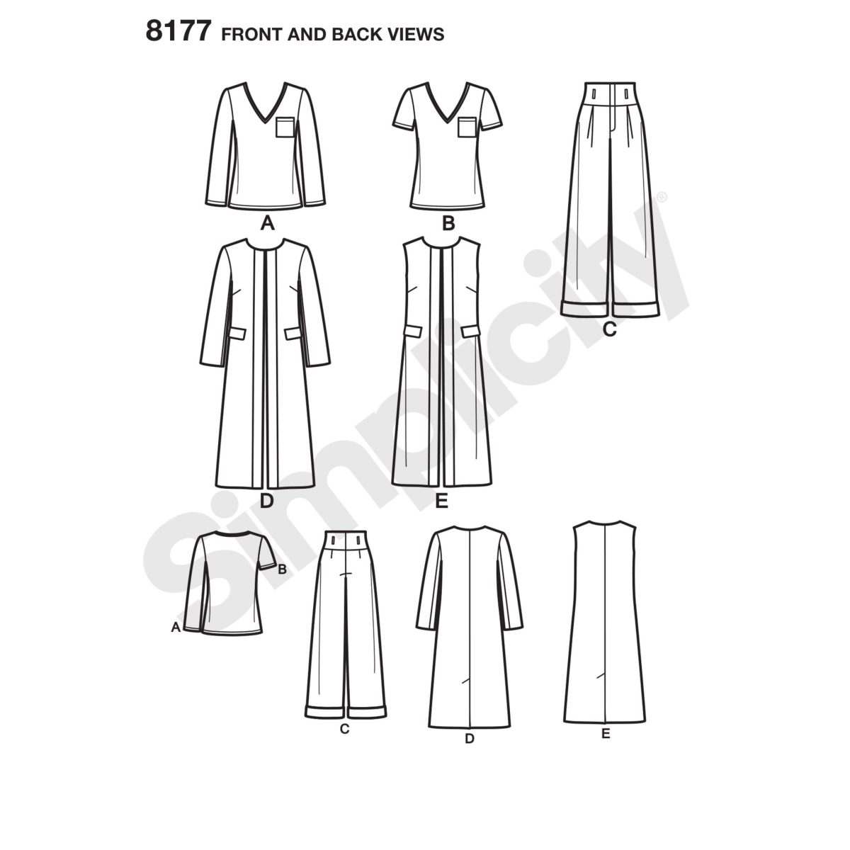 Simplicity Sewing Pattern 8177 Mimi G Style Trousers, Coat or Vest, and  Knit Top for Miss and Plus Sizes - Sewdirect